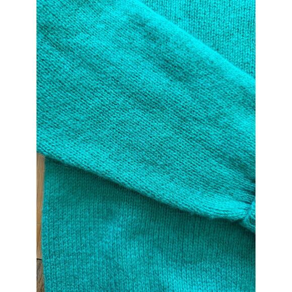 Vintage 100% Scottish Shetland Wool Sweater Mens Green Blue Medium - Picture 5 of 5